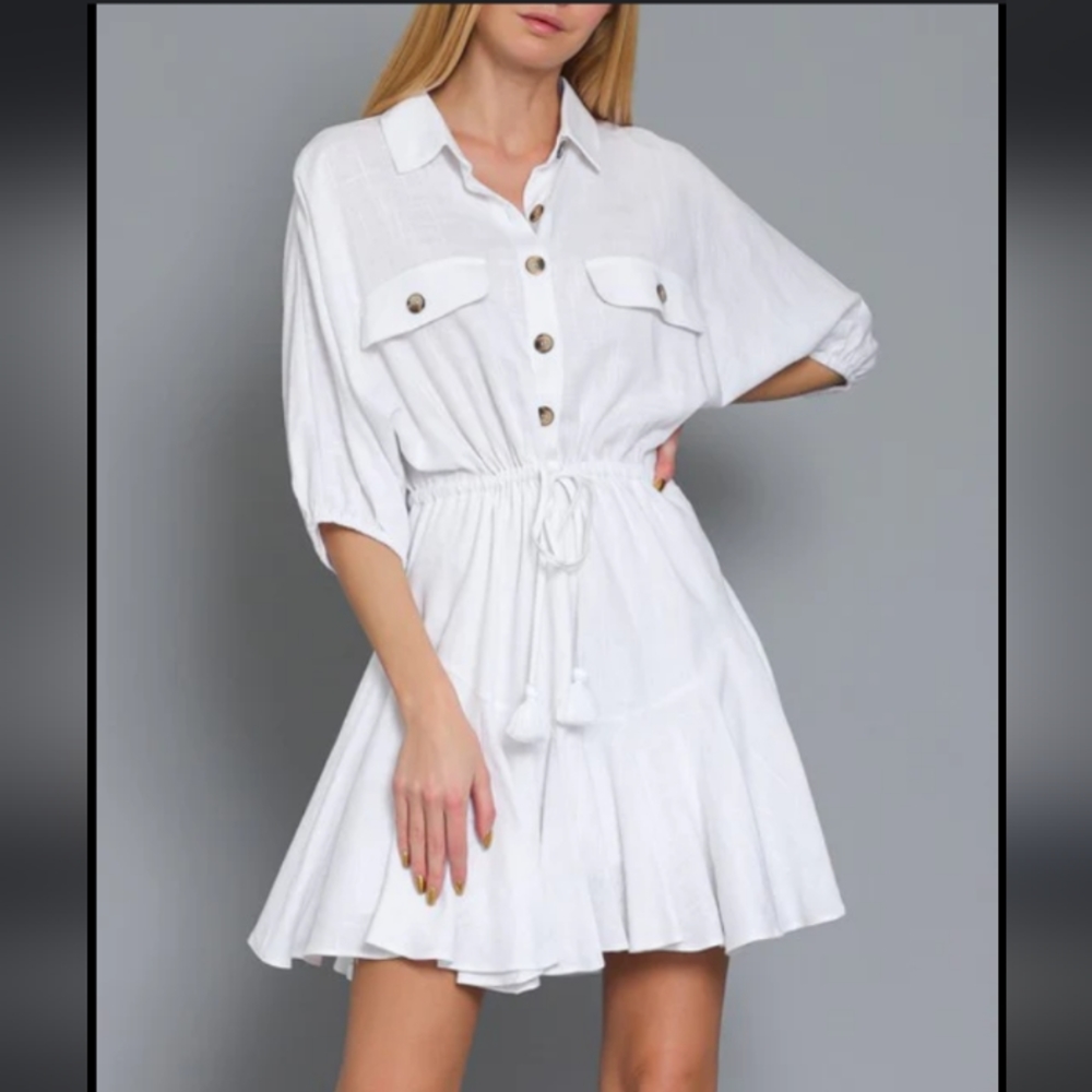 Button up mini dress